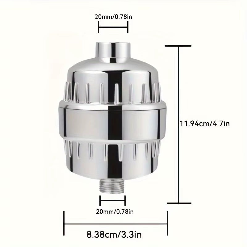20 Stage Showerhead Filter, Shower Water Filter with 2 Replaceable Filter Cartridges，Shower Filter for Hard Water
