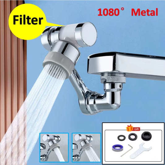 Kitchen Faucet Extender with Filter 2 Modes Metal Universal Swivel Bubbler Nozzle Sprayer 1080° Rotate Filtered Faucet Extension
