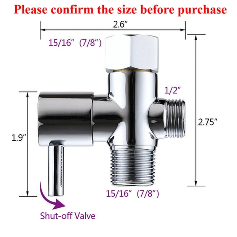 Toilet Shattaf Adapter Hose Bidet Spray Stainless Steel Handheld Shower Head US