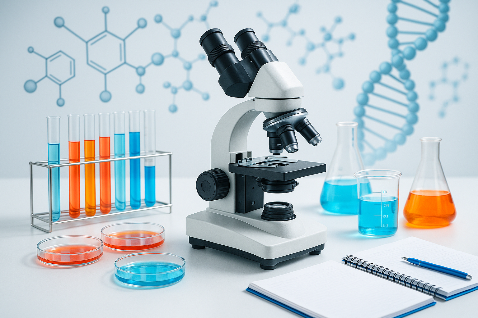 microscope and science theme